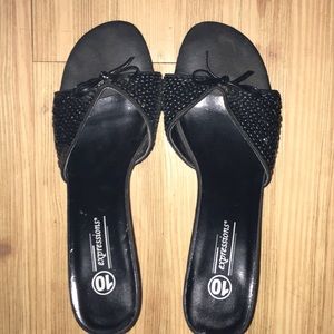 Sequin Black Heels